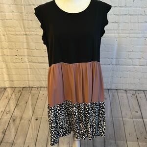 Color block tiered dress